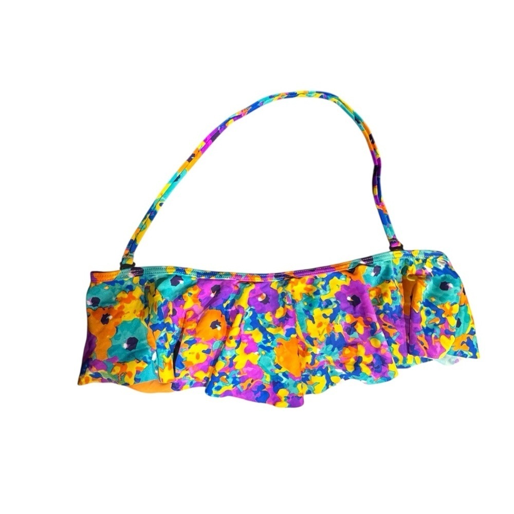 Forever 21 Swim  Top Size Large Multicolor Flowers